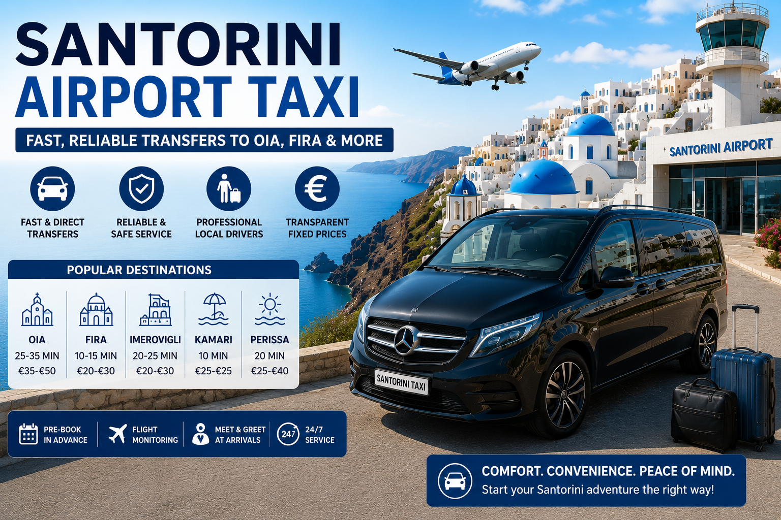 Santorini Airport Taxi: Fast, Reliable Transfers to Oia, Fira & More